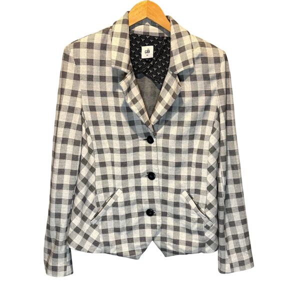 CAbi Plaid Gray & Black Valentina Blazer - size 10, Style #5292 - Picture 2 of 8